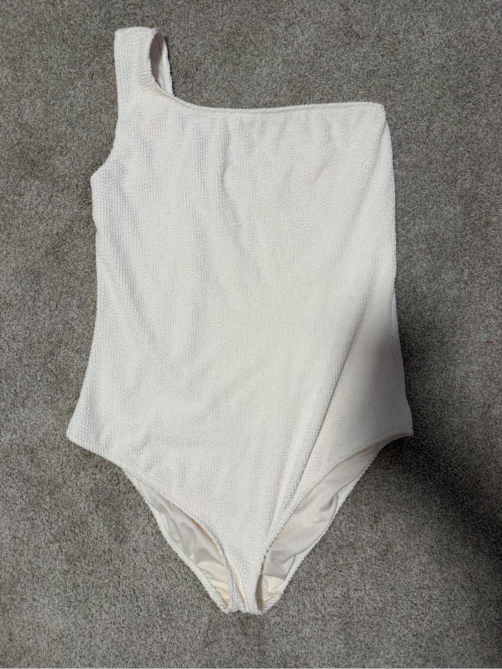 Show Me Your MuMu One-Shoulder Ivory Textured One-Piece